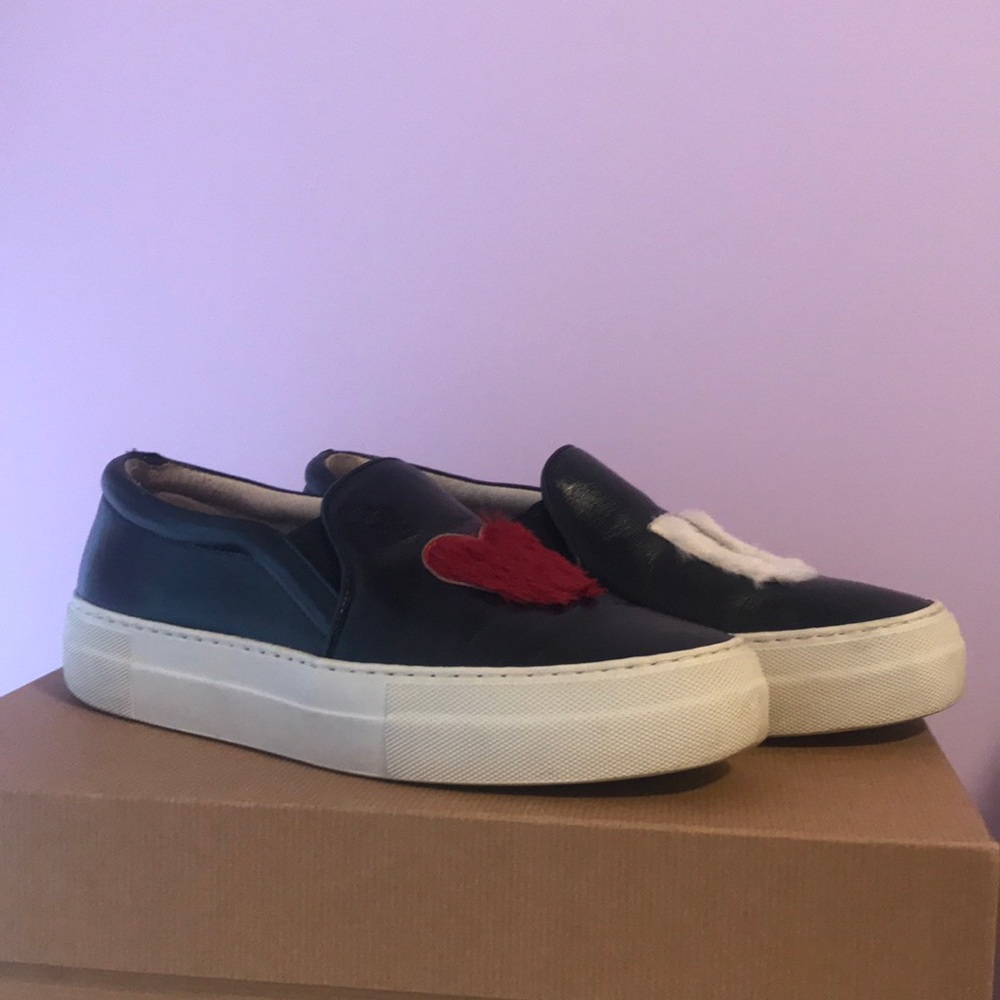 Joshua Sanders “Luv U” Leather Slip-On Sneakers - Picture 2 of 13